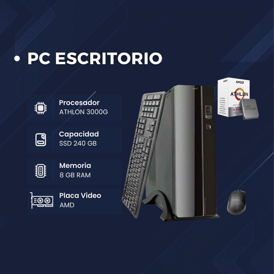 Pc escritorio  AMD Athlon 3000G  8GB DDR4 SSD 256GB