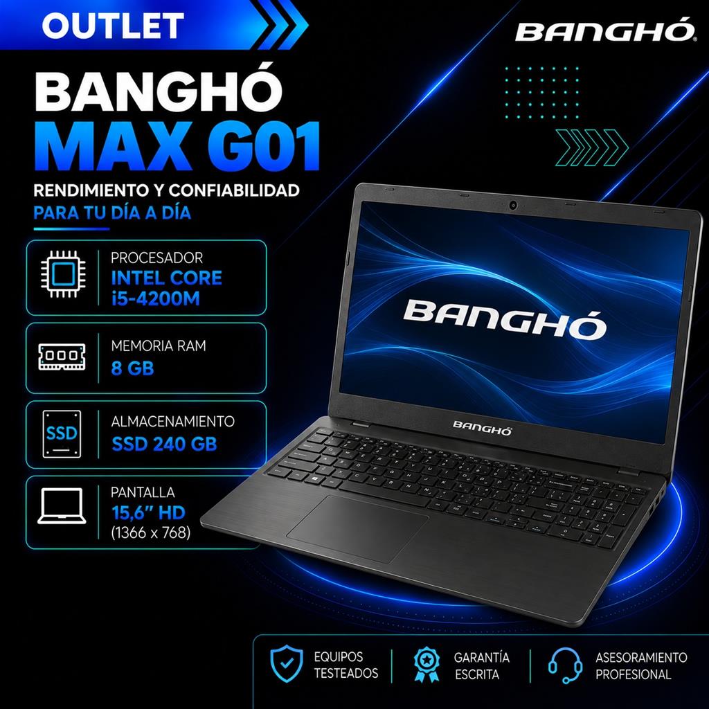 Banghó Max G01 Intel Core i5-4200M 8GB RAM 240GB SSD Pantalla 15,6" HD
