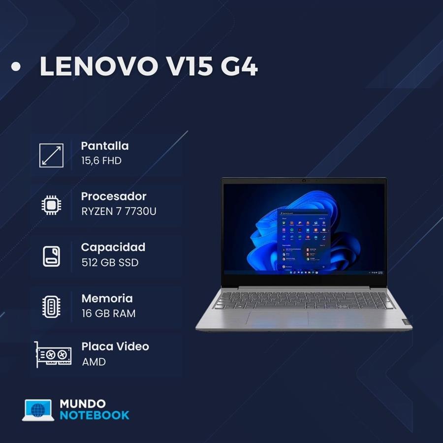 LENOVO V15 G4 Ryzen 7-7730U Memoria 16gb Disco ssd 512gb