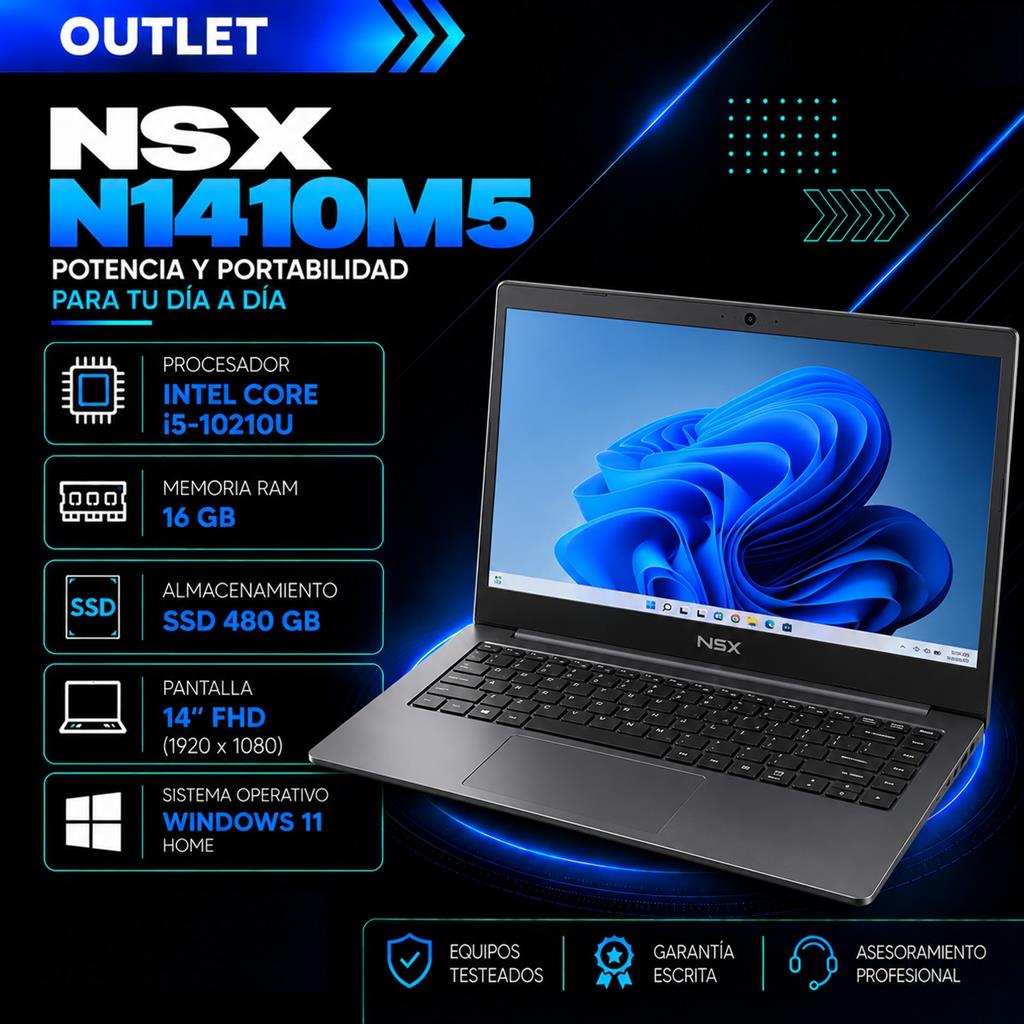 Notebook NSX N1410M5 Intel Core i5-10210U 16GB RAM 512GB SSD Pantalla 14" Full HD
