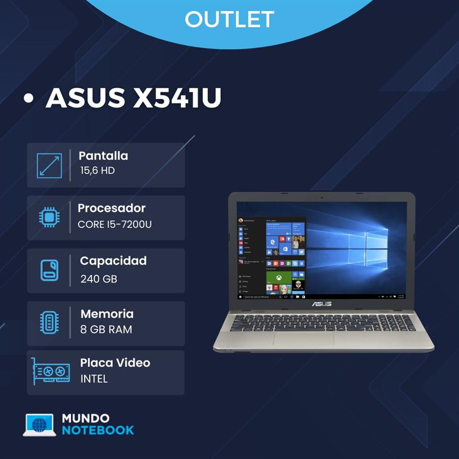 ASUS X541U Intel Core i5-7200U 8GB RAM 240GB SSD Pantalla 15,6" HD
