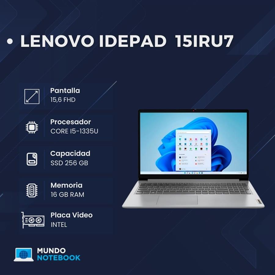 Lenovo IdeaPad 15IRU7 i5-1335U 16GB RAM 256GB SSD Pantalla 15,6" FHD