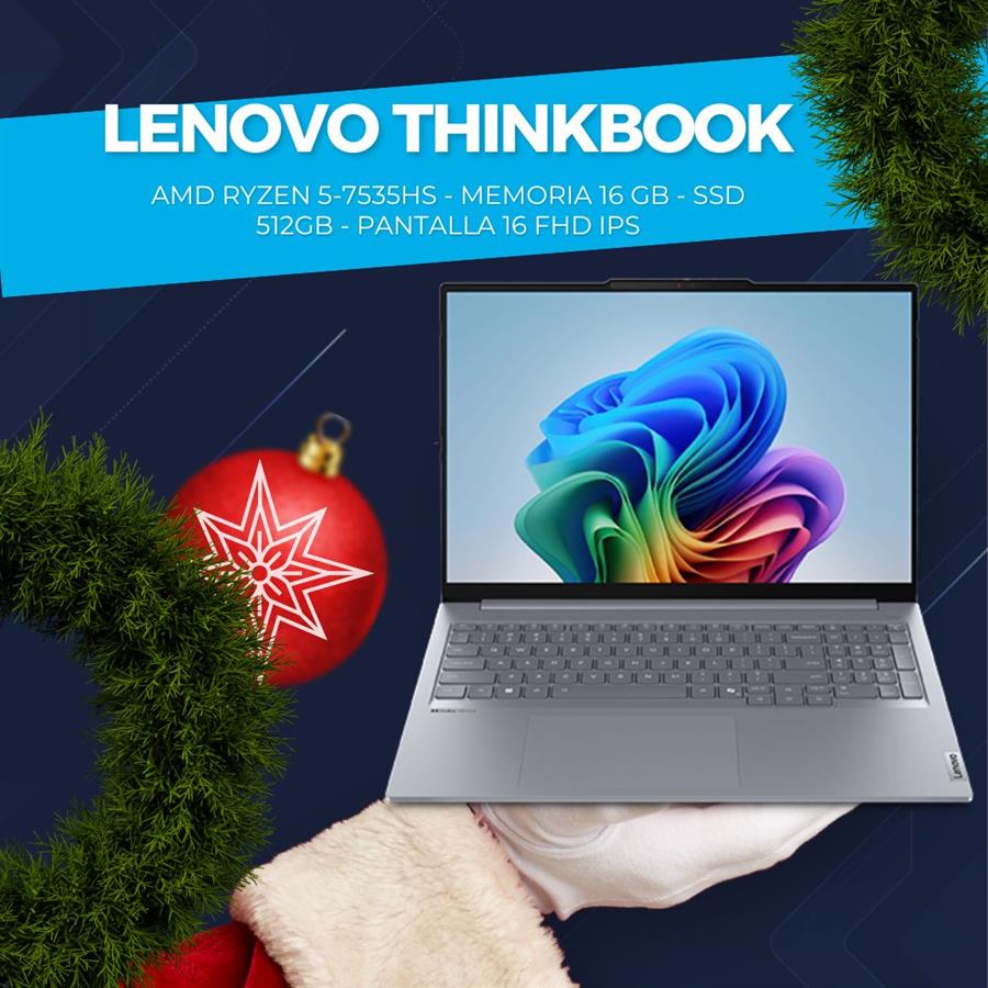 Lenovo ThinkBook 16 G7 Ryzen 5 7535HS 16GB RAM 512GB SSD Pantalla 16" FHD