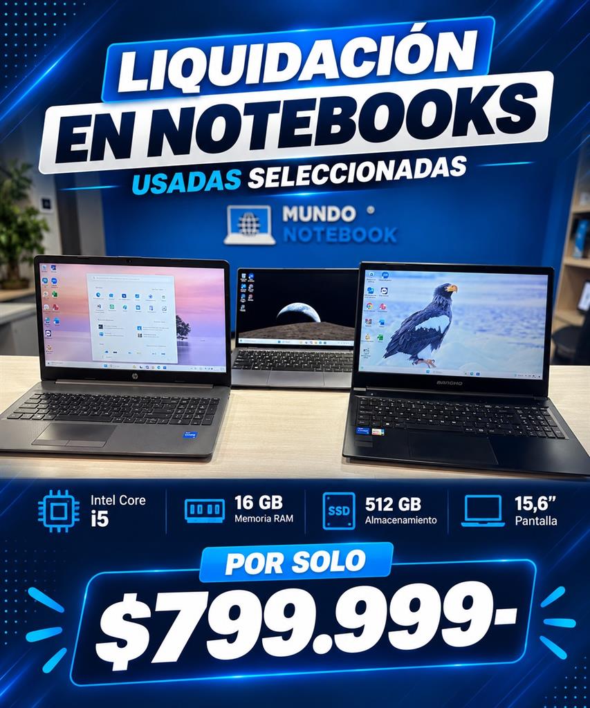 Notebooks en Promoción Banghó, HP y NSX Intel Core i5 16GB RAM 512GB SSD