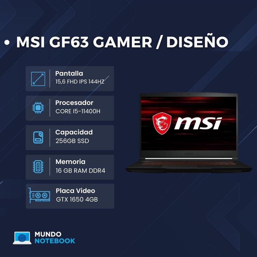 MSI GF63 Gamer / diseño
