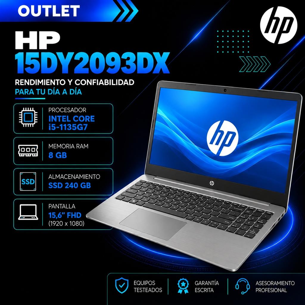 HP 15-DY2093DX Intel Core i5-1135G7 8GB RAM 240GB SSD Pantalla 15,6" Full HD