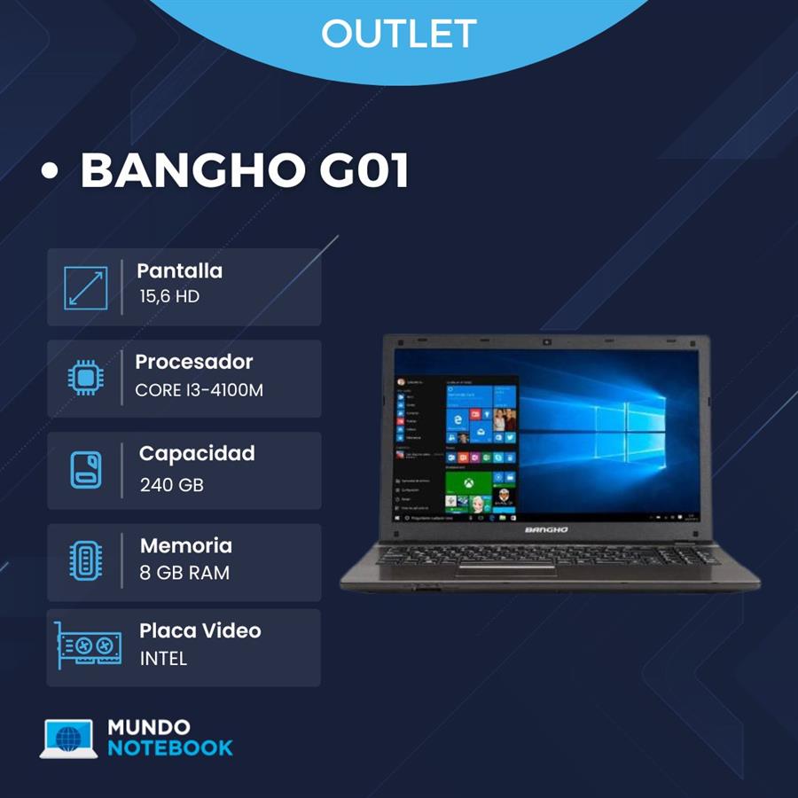 Banghó G01 Intel Core i3-4100M 8GB RAM 240GB SSD Pantalla 15,6" HD