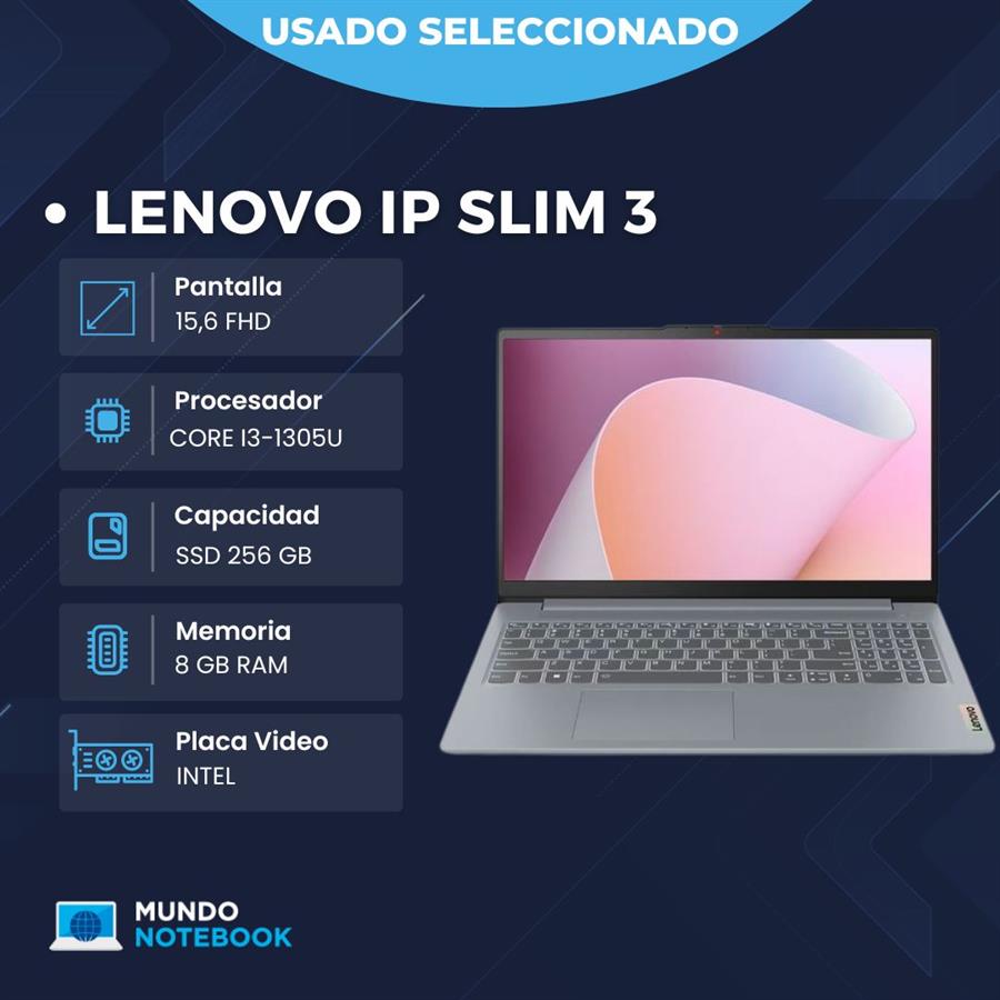 LENOVO IP SLIM 3 15IRU8  Core i3 13va