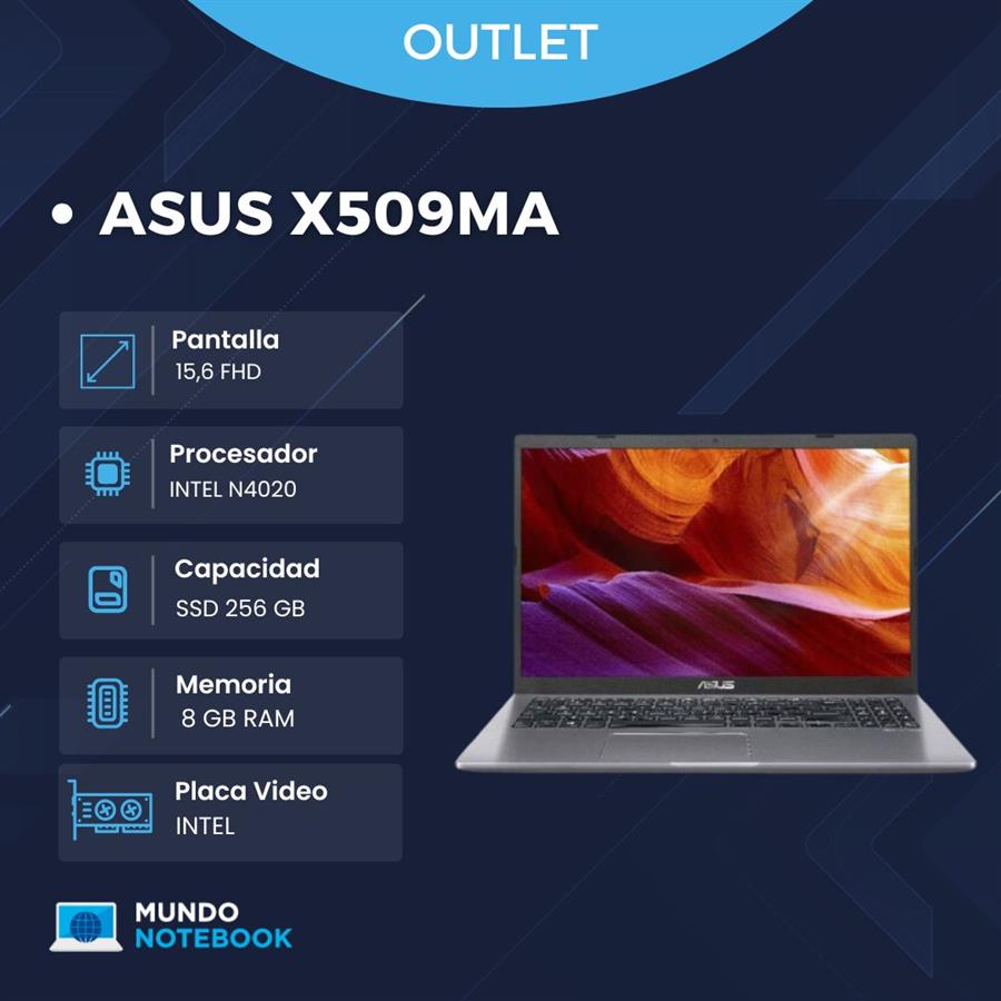 ASUS X509MA Intel N4020 8GB RAM 256GB SSD Pantalla 15,6" FHD