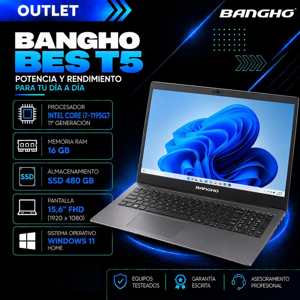 Banghó BES T5 Intel Core i7-1195G7 16GB RAM 480GB SSD 15,6" Full HD